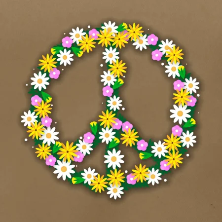 Peace symbol kopretiny