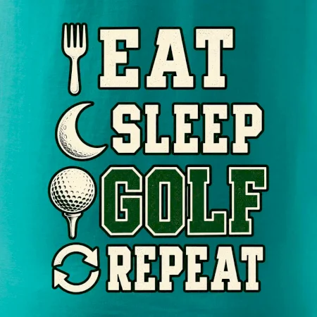 Eat sleep golf repeat typografie