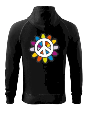 Peace symbol s kreslenou květinou