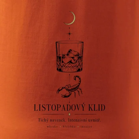 Listopadový klid whisky a štír linková kresba