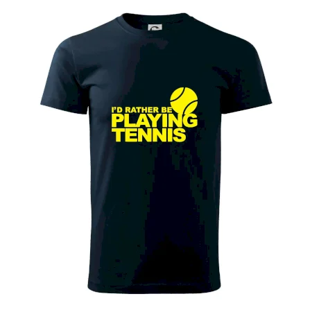 Playing tennis