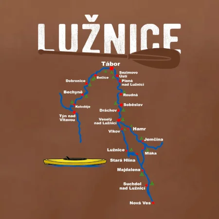 Mapa řeky Lužnice