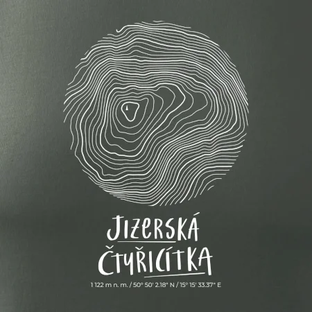 Jizerská čtyřicítka - vrstevnice v kruhu