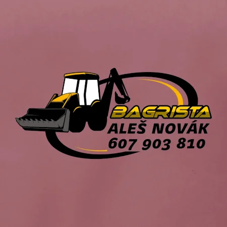 Bagrista v kruhu - vlastní nápis
