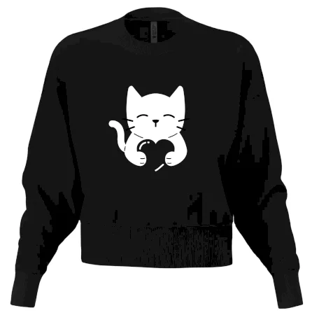 Kočka drží srdce