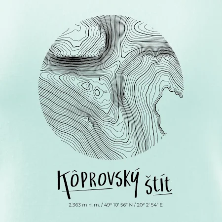 Kôprovský štít - vrstevnice v kruhu