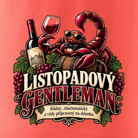 Listopadový gentleman se sklenkou červeného vína
