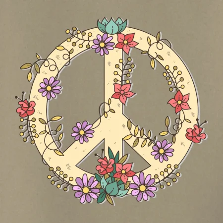 Peace symbol pískový