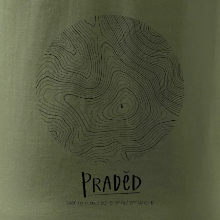 Praděd - vrstevnice v kruhu