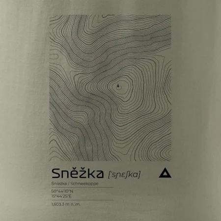 Sněžka - vrstevnice v obdélníku