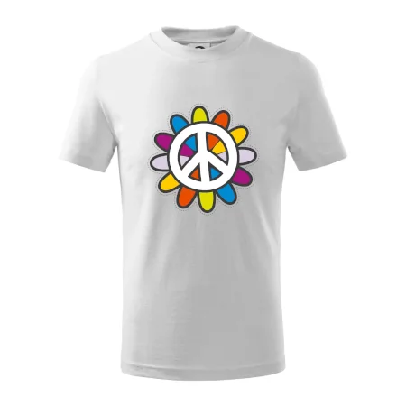 Peace symbol s kreslenou květinou