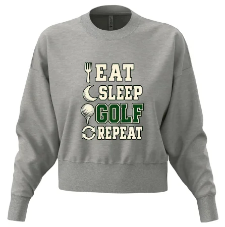 Eat sleep golf repeat typografie