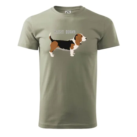 Basset hound pes s nápisem