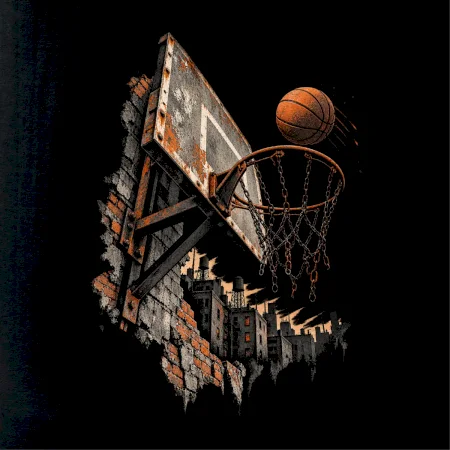Pouliční basketbalový koš s řetězovou sítí