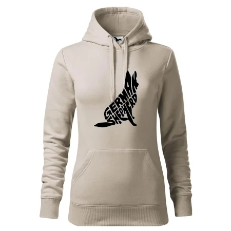 Německý ovčák sedící napis