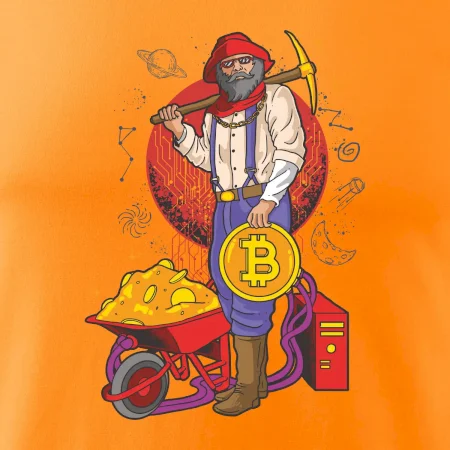 Horník těží bitcoiny