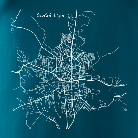 Česká Lípa - Mapa černobílá