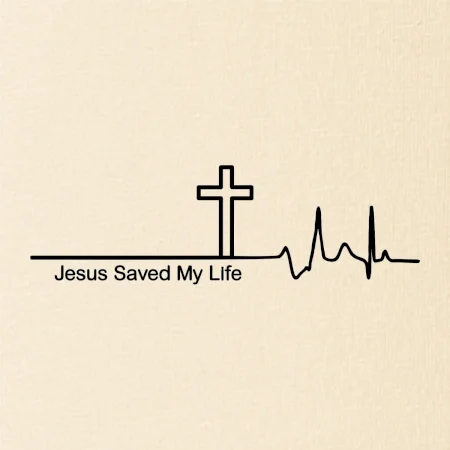 Jesus Saved My Life kříž ekg