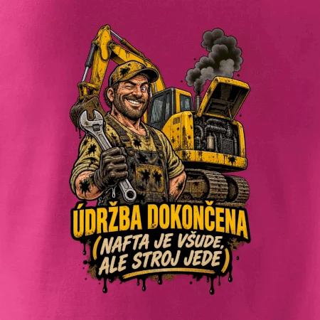 Údržba bagru dokončena nafta je všude