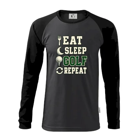 Eat sleep golf repeat typografie