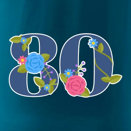 Květinové číslo kreslené - 80