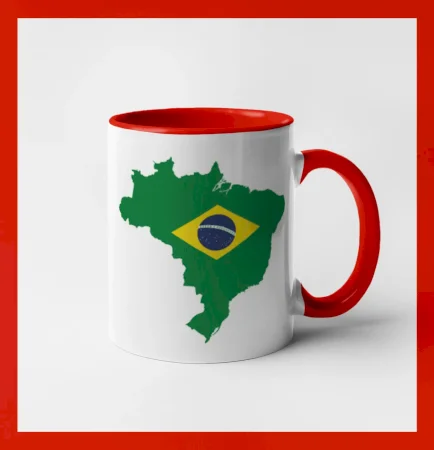 Brazílie vlajka v mapě