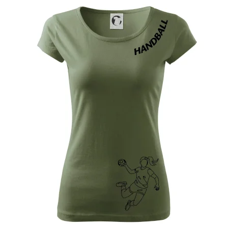 Handball nápis šikmo  - holka