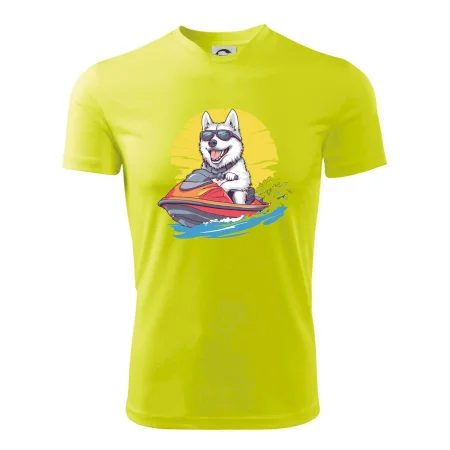 Husky na vodním skútru