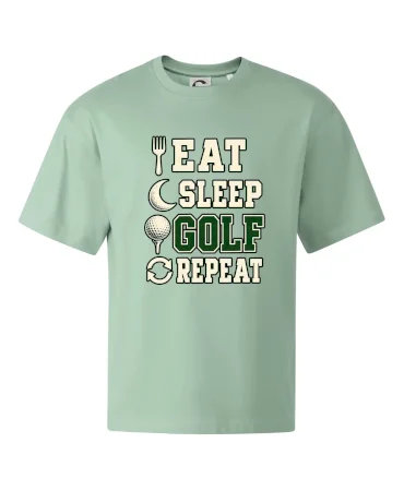 Eat sleep golf repeat typografie