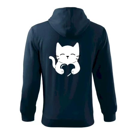 Kočka drží srdce