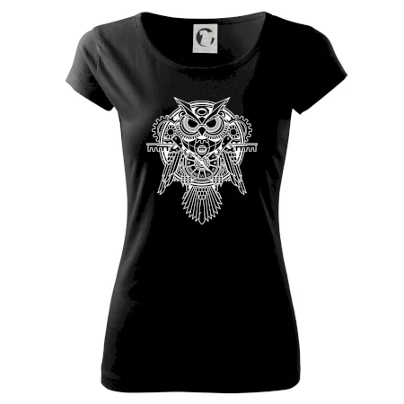 Steampunk sova černobílá