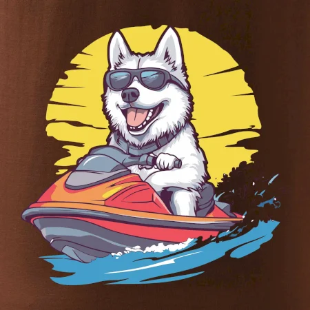 Husky na vodním skútru