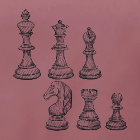 Šachové figurky kreslené