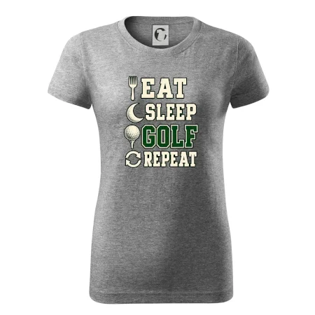 Eat sleep golf repeat typografie