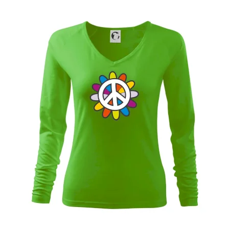 Peace symbol s kreslenou květinou