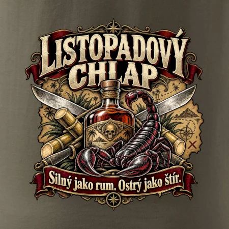 Listopadový chlap rum a ostrý štír