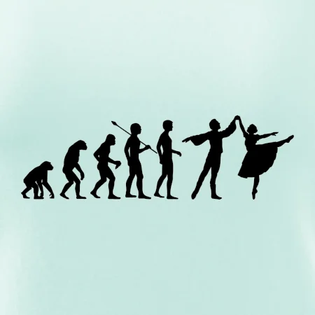 Evoluce tanec - muž a žena se sukní