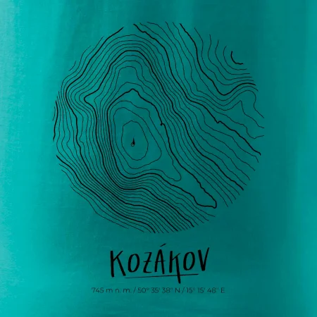 Kozákov - vrstevnice v kruhu