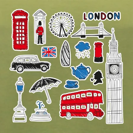 Velká Británie - kreslené ikonky