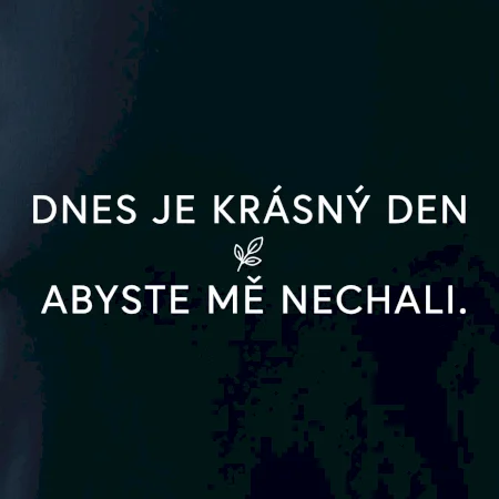 Dnes je krásný den abyste mě nechali bíle