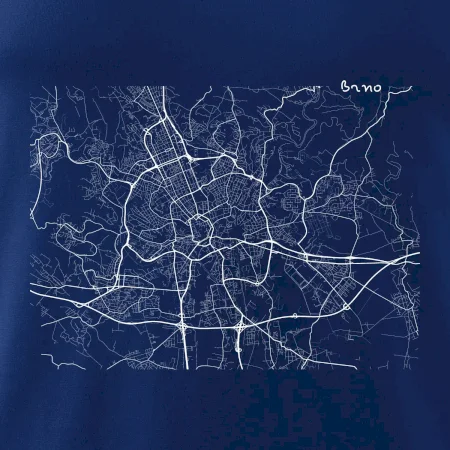 Černobílá mapa Brno