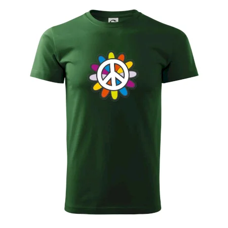 Peace symbol s kreslenou květinou