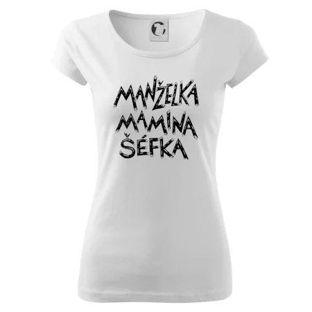 Manželka mamina šéfka - nápis štětkou (Pecka design)