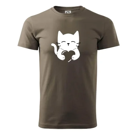 Kočka drží srdce