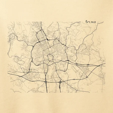 Černobílá mapa Brno