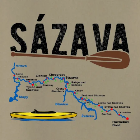 Mapa řeky Sázavy