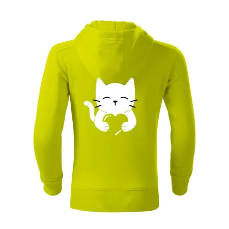 Kočka drží srdce
