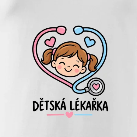 Dětská lékařka - holčička v srdci ze stetoskopu