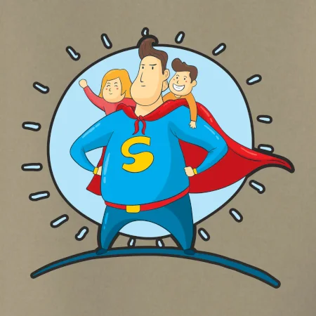 Táta superman - holka a kluk