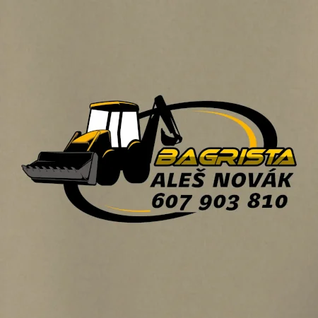 Bagrista v kruhu - vlastní nápis